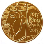 U-Coins 24K Gold Plated 2017 King Canute Brilliant Uncirculated 5 Pound - encapsulated in Lighthouse Everslab Coin Holders