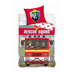 Fireman Sam Single Duvet Cover Set Rescue Squad Reversible 100% Cotton EU Size