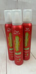 3 x 200ml WELLA SHOCKWAVES Volume boost & heat protection Mousse Strength 5