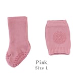 Baby Socks Knee Pad Cotton Pink Size L