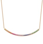 Faberge Colours of Love Cosmic Curve 18ct Rose Gold Rainbow Fluted Choker Necklace