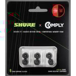 Shure Replacement Comply -svart öronpropp, 3 par (Medium)