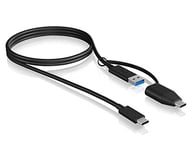 RaidSonic Cable ICY Box USB-C to USB-A + USB-C 1m Black
