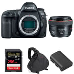 Canon EOS 5D Mark IV + EF 50mm f/1.2L USM + SanDisk 256GB Extreme PRO UHS-I SDXC 170 MB/s + LP-E6N + Sac | Garantie 2 ans