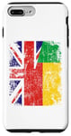 Coque pour iPhone 7 Plus/8 Plus Demi drapeaux britanniques béninois | Bénin UK vieilli vintage