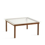 HAY - Kofi Water-Based Lacquered Walnut Frame W. Clear Reeded Glass Tabletop 80X80 - Soffbord - Martin Solem