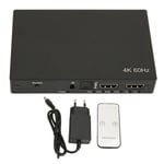 4K HD Multimedia Interface Switch Splitter 2 in 4 Out med Fjärrkontroll 4x2 Matrix Splitter Switcher med SPDIF och 3.5mm Ljud EU-kontakt