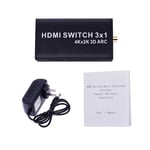HDMI Switcher 3x1 Switch Splitter 3 IN 1 OUT 4K Switch Box with Audio Extractor with PIP IR Remote Control for PS3 PS4 PRO Blu-ray DVD PC etc