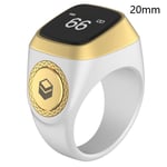 Smart Tasbih Tally Counter Ring för muslimer Zikr Digital Tasbee White