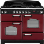 Rangemaster Classic CLA110NGFCY/C 110cm Gas Range Cooker - Cranberry / Chrome - A+/A+ Rated