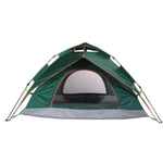 Durable Camping Tent Beach tent Portable Storage Bag 3-4 People Camping Camping Automatic Tent Double-decker Open Tent Suitable for camping in park lakes (Color : Dark green, Size : 210cm*220cm*140cm)