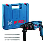 Bosch Professional GBH 2-21 Hammer Drill (110 V, with SDS Plus, incl. 3X SDS Plus Drill bits (6/8/10 mm), Auxiliary Handle, Machine Cloth, Depth Stop, in Carrying case)