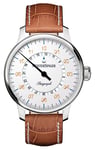 MeisterSinger AM1001G Perigraph White Dial / Brown Leather Watch