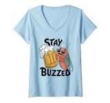 Womens Stay Buzzed Funny Cicada Beer Broods XIX & XIII Lover V-Neck T-Shirt