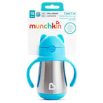 Munchkin Cool Cat Stainless Steel Straw Cup (18m+) 237ml ? Blue