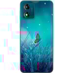 Motorola Moto E13 Transparent Mobilskal Blå fjäril