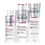 L'Oréal Paris - Routine Capillaire Réparatrice pour Cheveux Abîmés & Sur-Sollicités - Pré-Shampooing + Shampooing + Démêlant - Complexe à l'Acide Citrique - Elseve Pro Bond Repair - 3 Produits