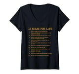 Womens 12 Rules For Life Stand Up Straight With Your Shoulders Back V-Neck T-Shirt