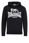 Lonsdale London Men's Gosport 2 hoodie, mens, Hooded Sweatshirt, 113027, black, XL