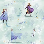 Komar TD5-0001 Disney Fleece Wallpaper Frozen Fresh Breeze-1 Roll Size: 10.05 x 0.53 m Children's Room Frozen Anna Elsa Princess Multi-Coloured
