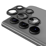 ENKAY Kamera Lins Skydd till Samsung Galaxy S24 Ultra Aluminiumlegering + Härdat Glas Svart