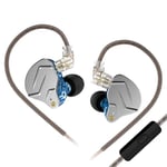 Yinyoo KZ ZSN Pro Écouteurs in Ear IEM à Armatures équilibrées Technologie Hybride 1DD 1BA Écouteurs Confortables antibruit pour téléphone Portable Android Femme Homme Fille (Bleu avec Micro)