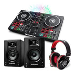 Ensemble complet d'équipement DJ - Platine DJ avec lumières et Table de Mixage, Enceintes Actives 120W et Pro casque DJ inclus