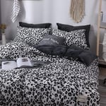 XYSQWZ Bedding Double Sets,print Bedding Set Cotton Crystal Duvet Cover, (King, 220 * 240CM) Winter Warm Flannel Bed Linen Bed Sheet Double King Leopard