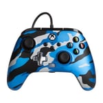 Manette filaire améliorée Xbox pour Xbox Séries X/S Camouflage Bleu Métallique