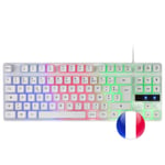 Mars Gaming MK02WFR clavier USB AZERTY Français Blanc - Neuf