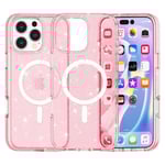 iPhone 16 Pro Skal MagSafe Glitter Rosa