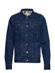 Scotch & Soda Reversible Denim And Canvas Trucker Jacket With Allover Prin Jeansjacka Denimjacka Beige [Color: COMBO A ][Sex: Men ][Sizes: S,M,L ]