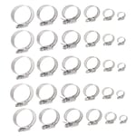 30 st slangklämmor 8-51 mm intervall, 6 storlekar justerbart slangklämma kit i rostfritt stål för bränsleledning, VVS, bil, diskmaskin, tvättmaskin