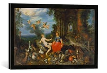 Kunst für Alle 'Image encadrée par Jan Brueghel Le Jeune Feu et l'air, l'impression d'art dans Le Cadre de Haute qualité Photos Fait Main, 60 x 40 cm, Noir Mat