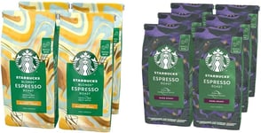 Starbucks Blonde Espresso Roast Coffee Beans 450G Bag (Pack of 4) & Espresso Roa