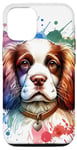 Coque pour iPhone 15 Pro Œuvre aquarelle chien épagneul français
