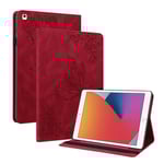 Läderfodral Fjärilar Apple iPad 10.2 8th Gen (2020) Röd