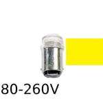 Gul LED signallampa T14x30 5lm Ba15d 0,4W 80-260V