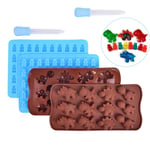 Silicone Gummy Bear Chocolate Jelly Mold With Dropper Candy Make Blue 6
