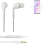 Headphones for Oppo A77 5G headset in ear plug white