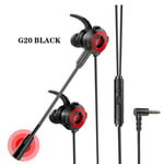 G20 black G20-Écouteurs de jeu 3.5mm pour Pubg PS4 CSGO, casque de jeu 7.1 avec micro, contrôle du volume, universel, PC Gamer, sauna, téléphone G6/9 ""Nipseyteko