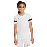 Nike Dri-FIT Academy 21 Maillot Court/Tee-Shirt Enfant, Blanc/Noir, S