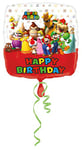 amscan 3200901 Super Mario Bros d'anniversaire Inscription Happy Birthday Ballons de Papier d'aluminium, 10022910, Multicolore, Taille Unique