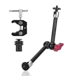 UTEBIT Magic Arm 11 Inch Adjustable Articulated Arm Camera Arm with Super Clamp Max Load 3KG Magic Arm Camera Mount for DSLR Rig Camera, LCD Field Monitor and Flash Light