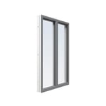 Energi Aluminium Fast fönster med mittpost 10, 11, Askgrå
