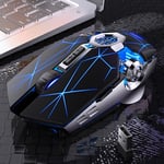 YINDIAO A7 2.4GHz 1600DPI 3-modes Adjustable 7-keys Rechargeable RGB Light Wireless Silent Gaming Mouse (Black)