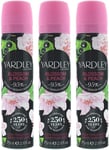Yardley Ladies Womens Body Spray Deodorant Blossom 75Ml 3 Pack