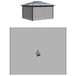 4 sidopaneler för 3x3 m paviljongsidoväggar med krokar, polyester ljusgrå, idealisk för trädgårdspaviljong & partytält 302 x 205