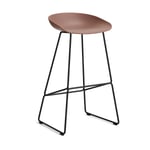 HAY About a Stool 38 High barstol 2.0 Soft brick-svart stålstativ