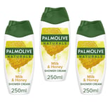 3x  Palmolive Naturals Milk & Honey Shower Gel 250ml (Total 750ml)
